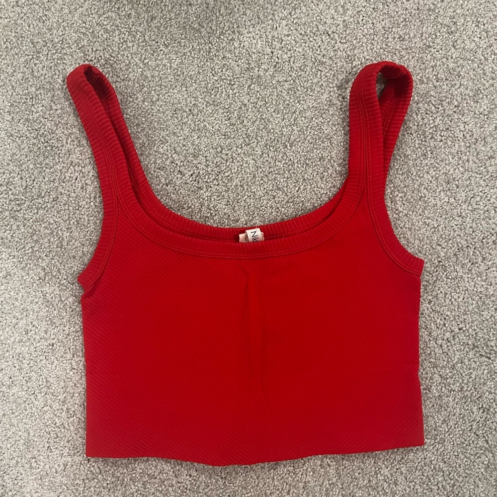 Nikibiki Scarlet Ribbed Tank Top